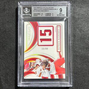 2024 IMMACULATE NUMBERS #1 PATRICK MAHOMES II PATCH CHIEFS /88 SP BGS 9 MINT